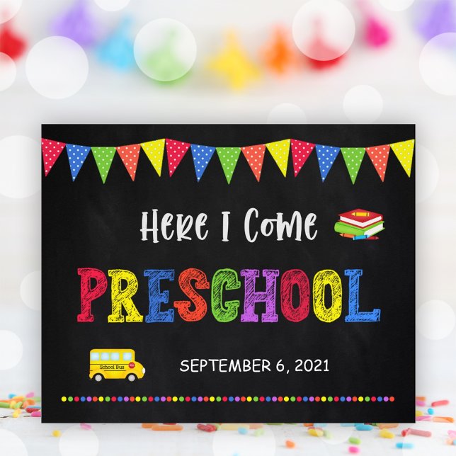 First Day Of School Sign | Preschool Poster (First Day Of School Sign | Preschool Poster)