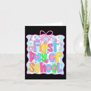 First Day Of School Teachers Pencil Bow Back To Sc Card