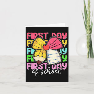 First Day Of School Teachers Pencil Bow Back To Sc Card