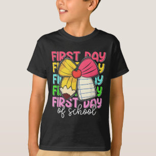 First Day Of School Teachers Pencil Bow Back To Sc T-Shirt