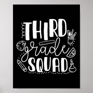 First Day Of School Third Grade Squad Teacher Poster