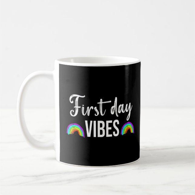 First Day Of School Vibes Teacher Design  Coffee Mug (Left)
