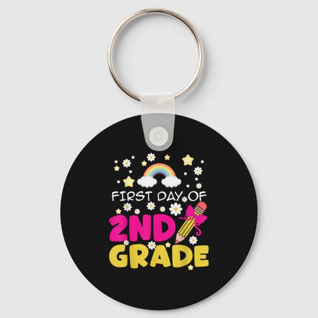 First Day Of Second Grade Back To School Teacher G Keychain (Front)