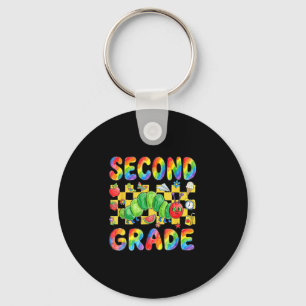 First day of second grade teacher girls kids 2nd keychain