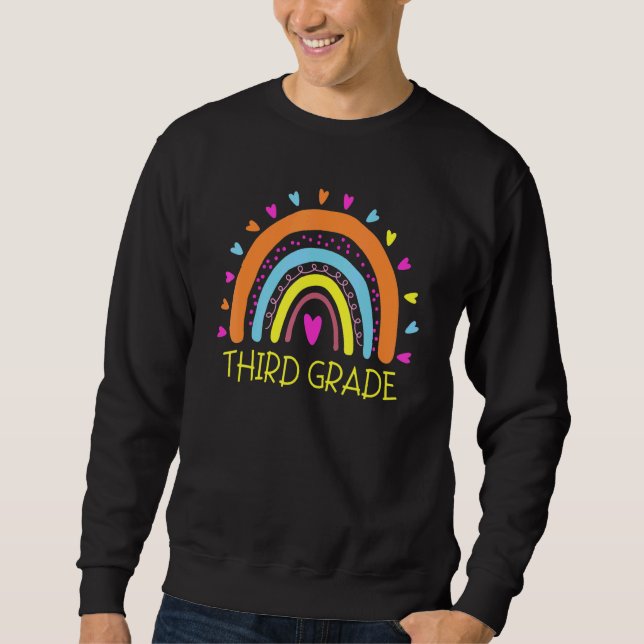 First Day Of Team Third Grade Squad Crew Teacher R Sweatshirt (Front)