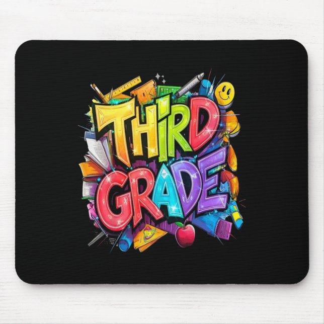 First Day Of Third Grade Floral Bundle For Teacher Mouse Pad (Front)