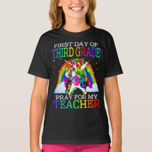 First Day Of Third Grade Pray For My Teacher  T-Shirt