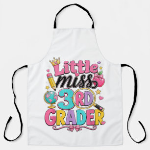 First Day of Third Little Miss 3rd Grader Apron