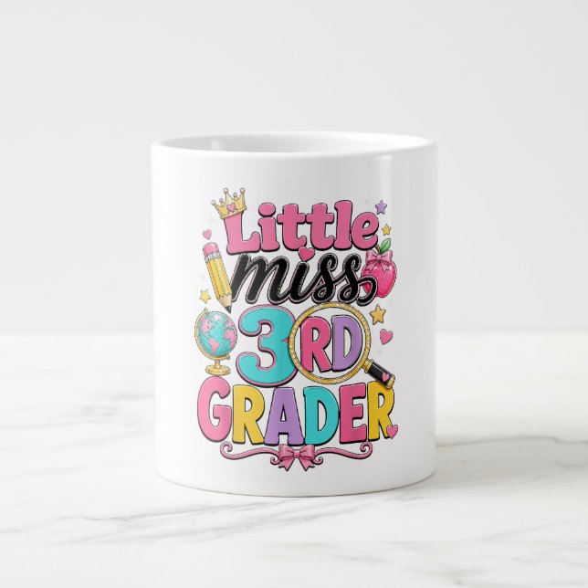 First Day of Third Little Miss 3rd Grader Large Coffee Mug (Front)