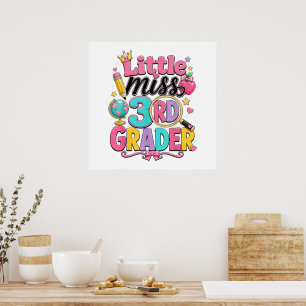 First Day of Third Little Miss 3rd Grader Poster