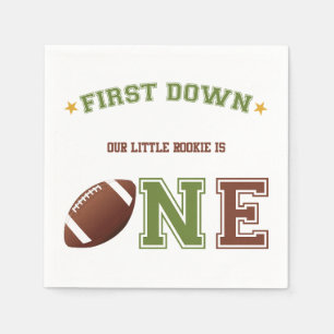 First Down First Birthday Football Napkin