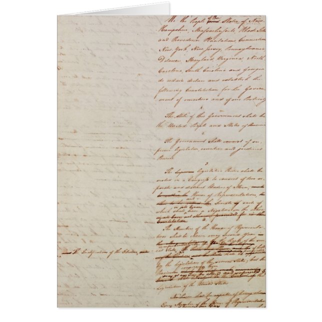 First draught   of the Constitution of the U.S. (Front)