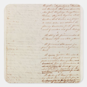 First draught of the Constitution of the U.S. Square Sticker