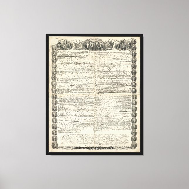 First Draught of the Declaration of Independence Canvas Print (Front)