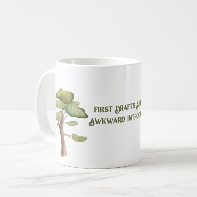 First Draughts Coffee Mug For Writers (Front Left)