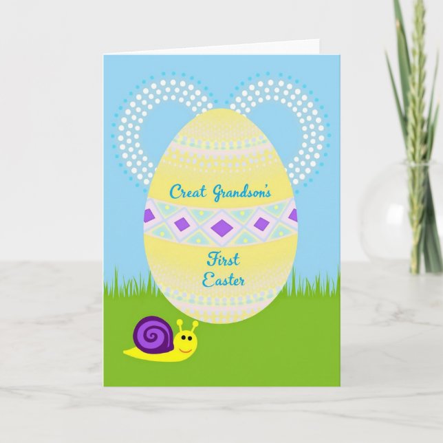 First Easter Grandson Art Card (Front)