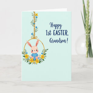 First Easter Grandson Bunny Card