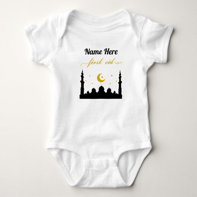 First Eid Custom Name Baby Bodysuit (Front)