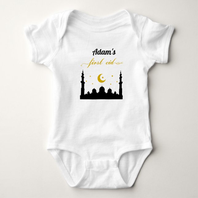 First Eid Custom Name Baby Bodysuit (Front)