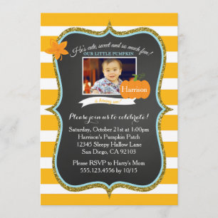 First Fall Little Pumpkin Birthday Invitation