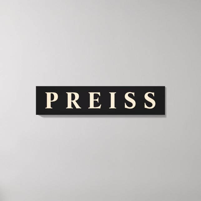 First/Family/Last Name Canvas Print (Front)