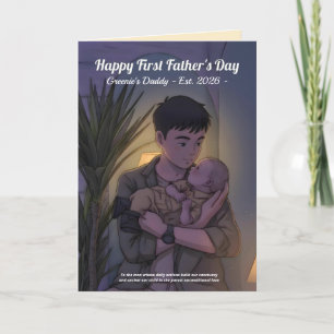 First Father’s Day Anime Style Night Holiday Card