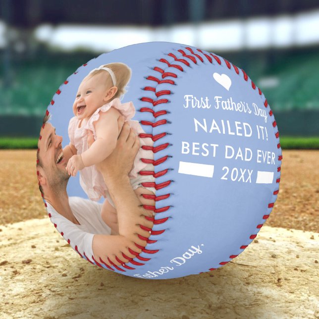 First Father’s Day Nailed It Keepsake Customizable Baseball (Creator Uploaded)