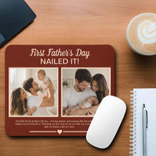 First Father’s Day Nailed It Personalized Photo Mouse Pad