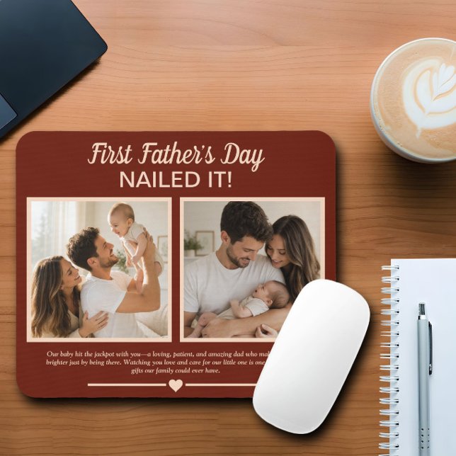 First Father’s Day Nailed It Personalized Photo Mouse Pad (Creator Uploaded)
