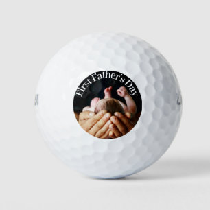 First Fathers Day 2024 Custom Dad Baby Photo Golf Balls