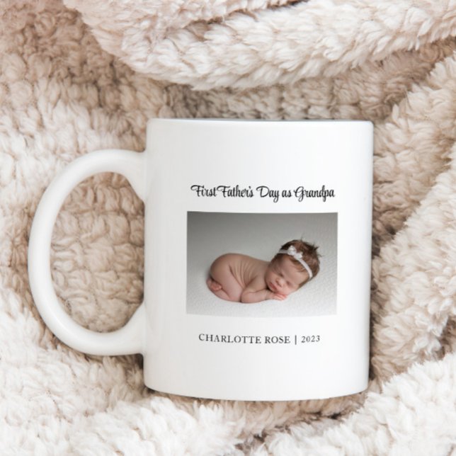 First Father's Day as Grandpa New Baby Photo Coffee Mug (Creator Uploaded)