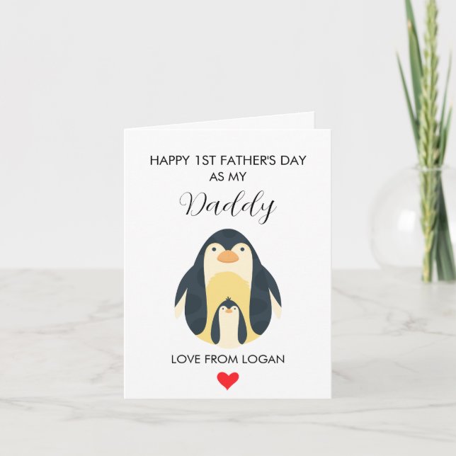 First Fathers Day As My Daddy Custom Message  Holiday Card (Front)