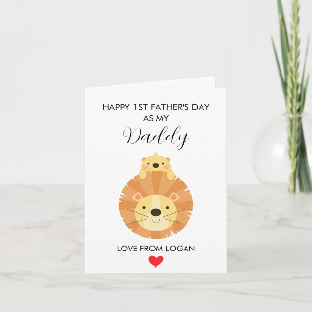 First Fathers Day As My Daddy Custom Message  Holiday Card (Front)
