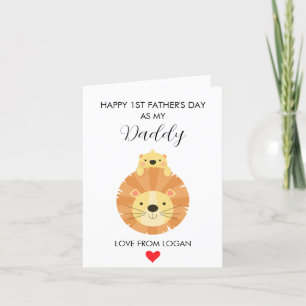First Fathers Day As My Daddy Custom Message  Holiday Card