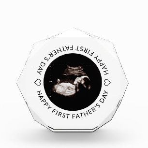 First Father's Day Baby Sonogram Heart Photo Block