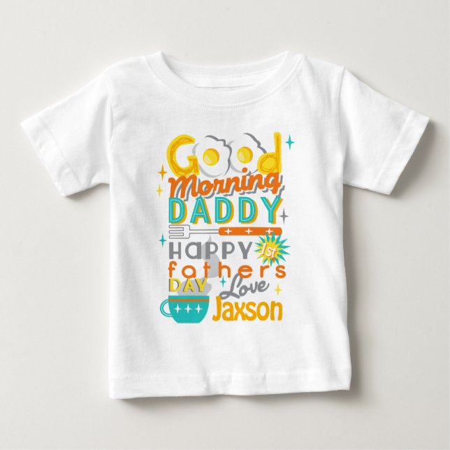 First Fathers Day Baby Tshirt Retro (Front)
