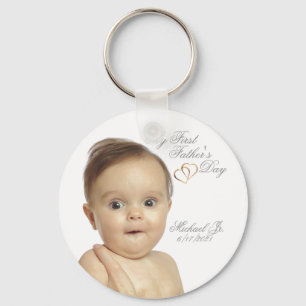 First Fathers Day Button Keychain – Customize It