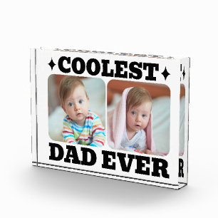 First Fathers Day Coolest Dad Ever Baby Photo Cool Block