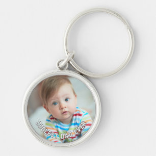 First Fathers Day Coolest Dad Ever Baby Photo Cool Keychain