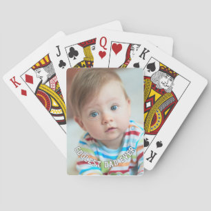 First Fathers Day Coolest Dad Ever Baby Photo Cool Playing Cards