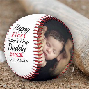 First Father's Day Custom 2-Photo Keepsake Baseball