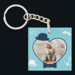 First Father's Day Custom Photo Cool Hipster Dad Keychain<br><div class="desc">Personalized Father's Day gift for your dad to celebrate Father's Day. Whether it's for a new dad, stepdad, old and classic dad, or dad-to-be, the custom text function will get you covered. You can change the text to your desired wording and upload your own custom photo. Get something memorable and...</div>