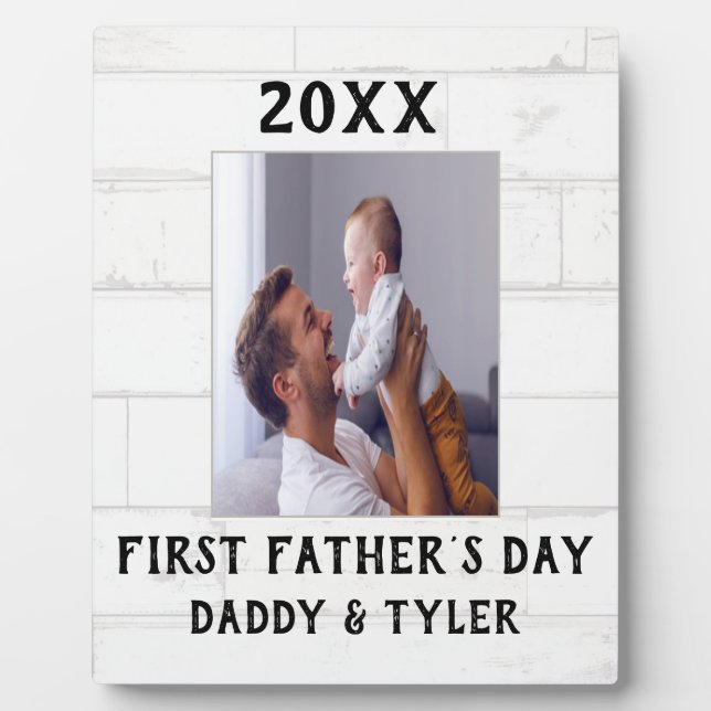 First Father's Day Custom Photo Plaque (Front)