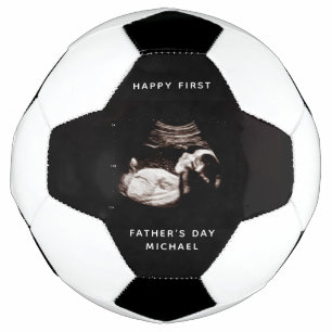 First Father's Day Dad Name Baby Sonogram Photo Soccer Ball