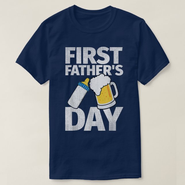 First Father's Day Gift Beer Baby Bottle Daddy 202 T-Shirt (Design Front)