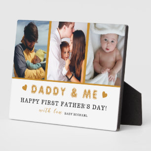 First Father's Day Gift for Dad 3 Photo Plaque
