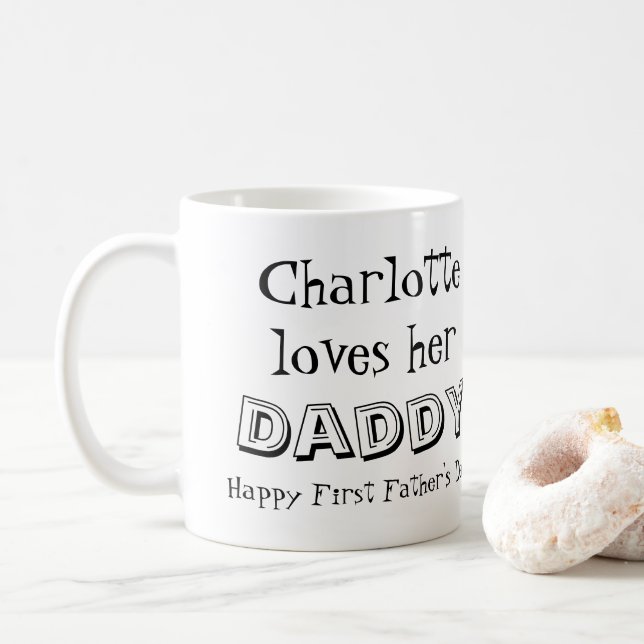 First Father's Day Message from Daughter Photo Coffee Mug (With Donut)