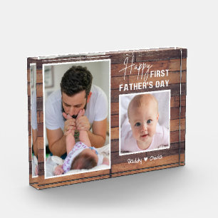 First Father's Day New Dad 2 Photo Pallet Wood   P