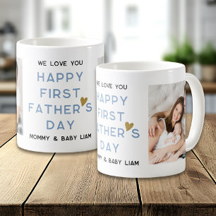 First Father's Day New Daddy Baby 2 Photo Collage Coffee Mug