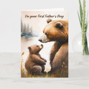 First Father's Day Papa Baby Bear Tender Moment Card